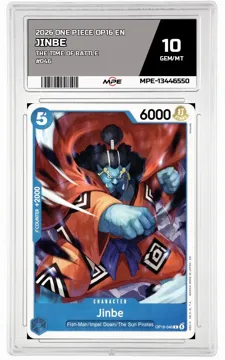 2026 ONE PIECE OP16 EN The Time of Battle #046 JINBE MPE 10 GEM/MT — graded card up for auction