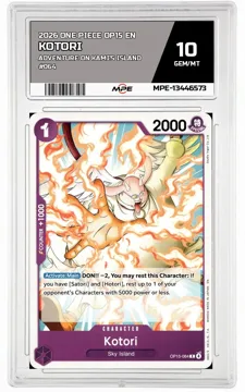 2026 ONE PIECE OP15 EN Adventure on Kami's Island #064 KOTORI MPE 10 GEM/MT — graded card up for auction