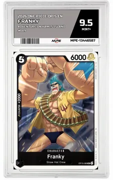 2026 ONE PIECE OP15 EN Adventure on Kami's Island #089 FRANKY MPE 9.5 MINT+ — graded card up for auction