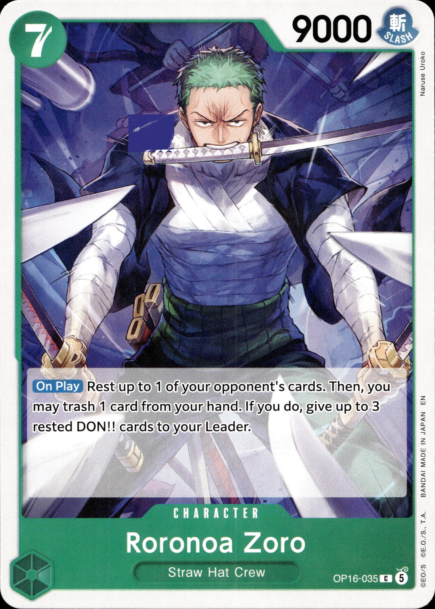 Roronoa Zoro graded slab