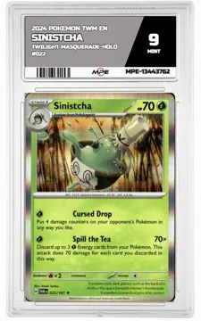 2024 POKEMON TWM EN Twilight Masquerade-HOLO #022 SINISTCHA MPE 9 MINT — graded card up for auction