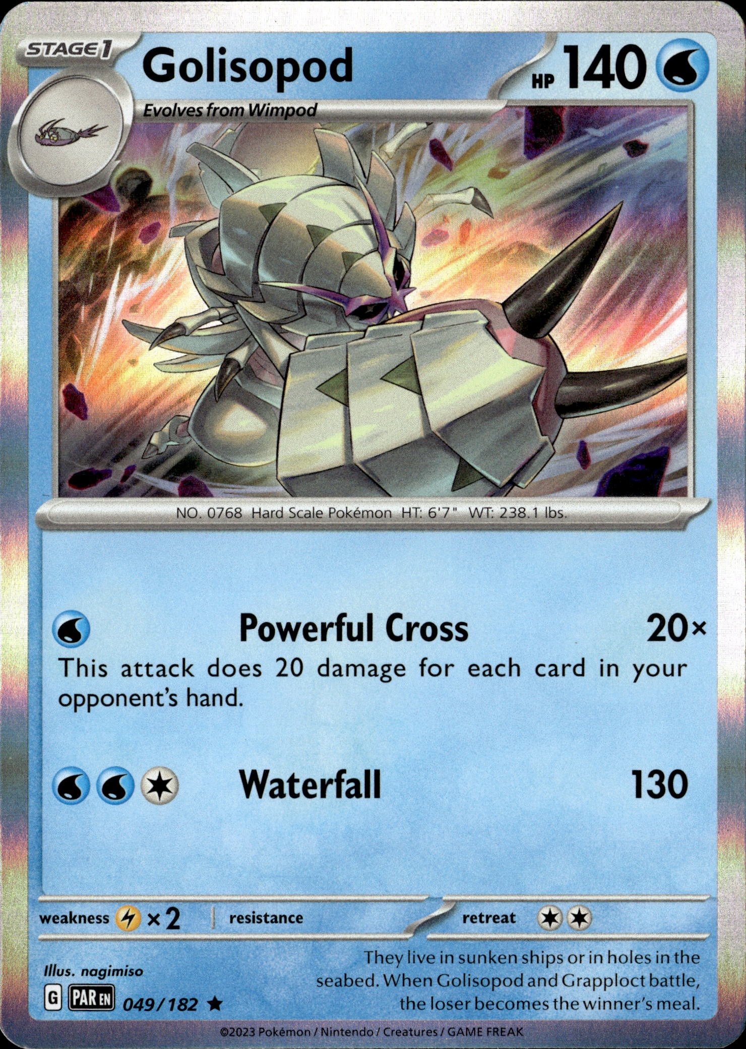 2023 Pokemon Par En Golisopod graded slab