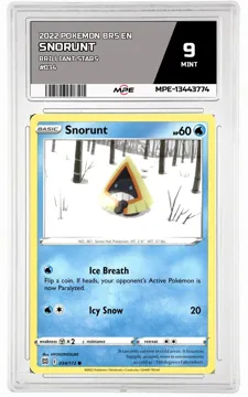 2022 POKEMON BRS EN Brilliant Stars #034 SNORUNT MPE 9 MINT — graded card up for auction