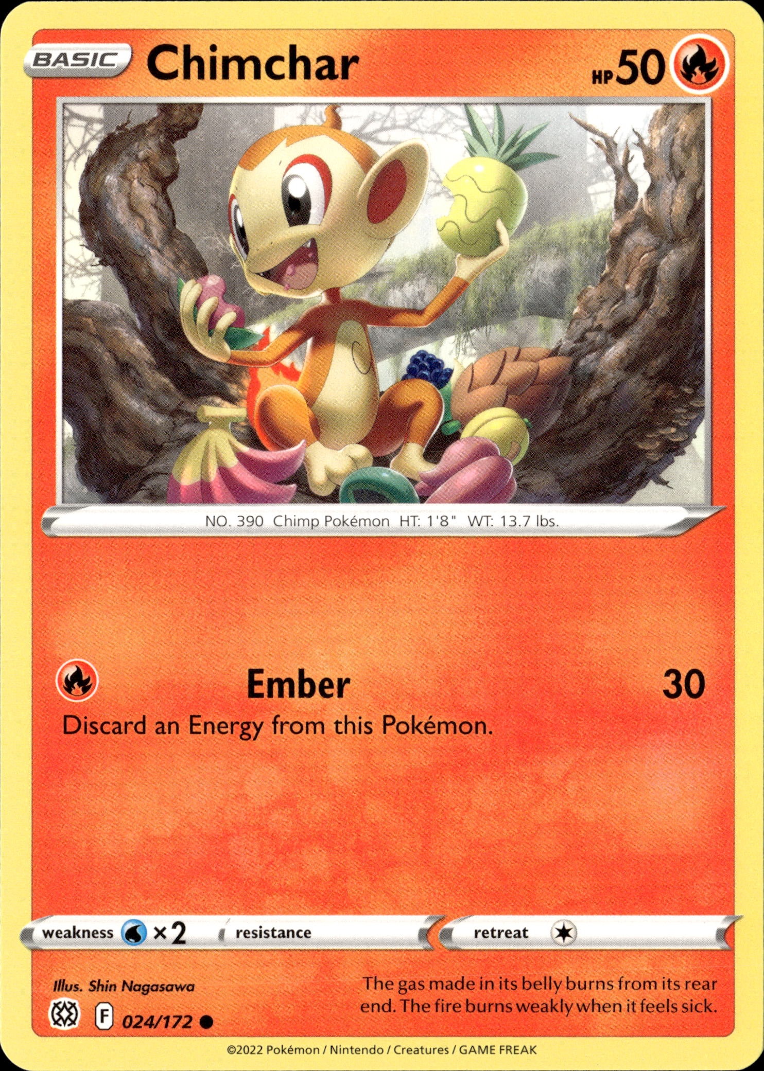 2022 Pokemon Brs En Chimchar graded slab