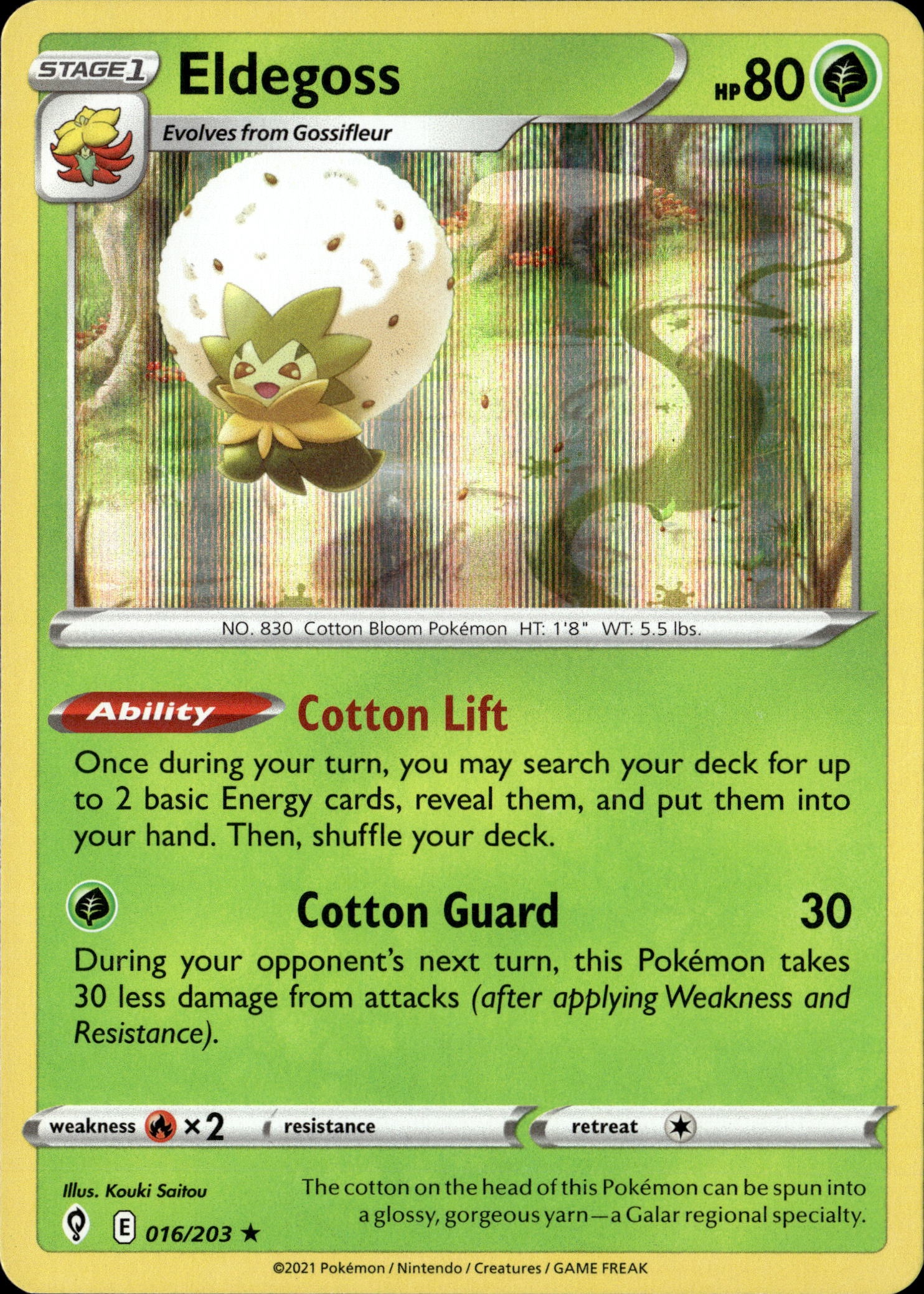 2021 Pokemon Evs En Eldegoss graded slab