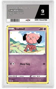 2020 POKEMON DAA EN Darkness Ablaze #070 SNUBBULL MPE 9 MINT — graded card up for auction