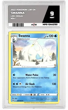 2022 POKEMON LOR EN Lost Origin #047 SWANNA MPE 9 MINT — graded card up for auction