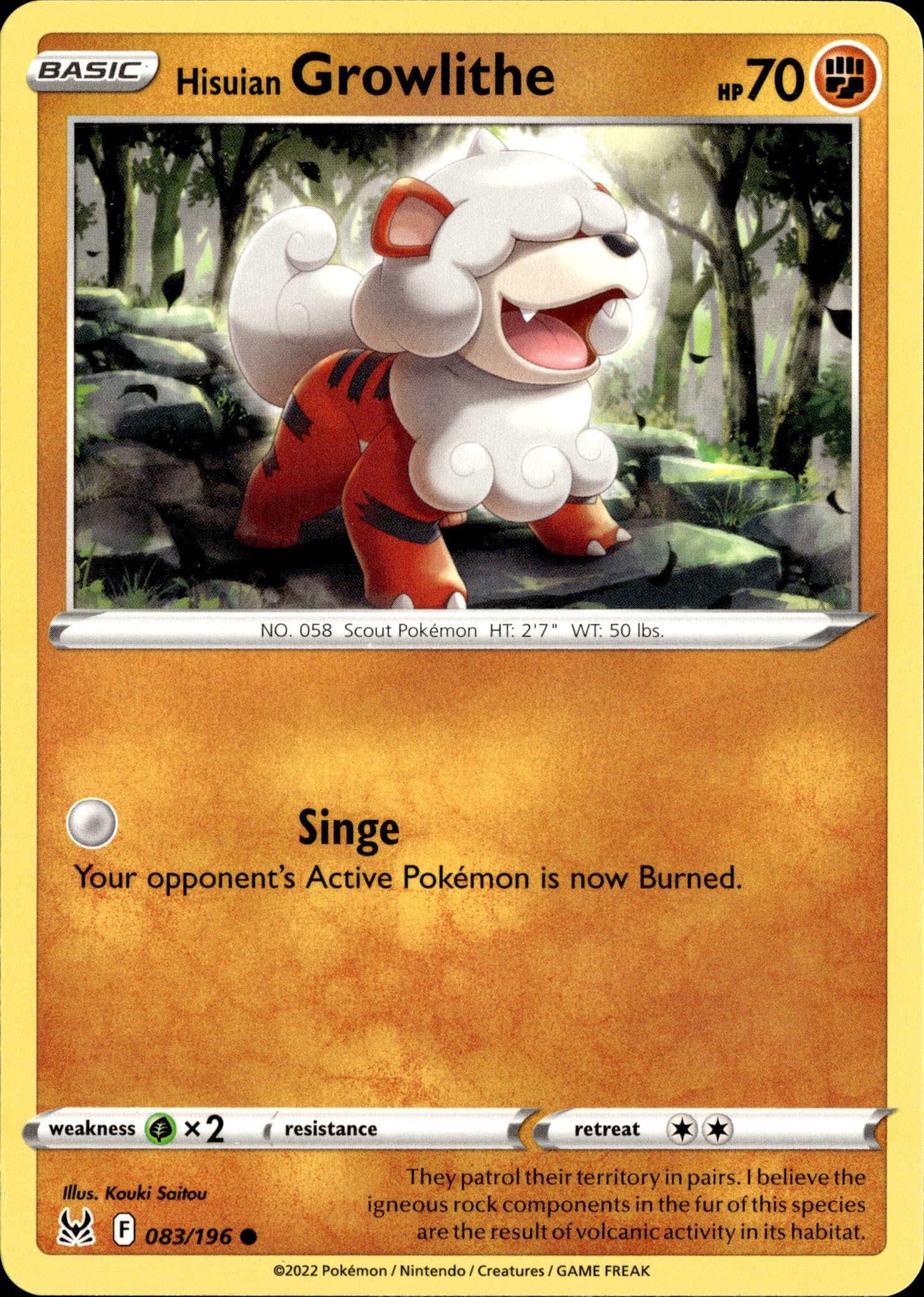 Hisuian Growlithe graded slab