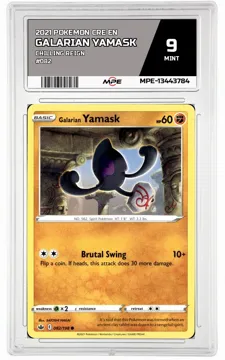 2021 POKEMON CRE EN Chilling Reign #082 GALARIAN YAMASK MPE 9 MINT — graded card up for auction