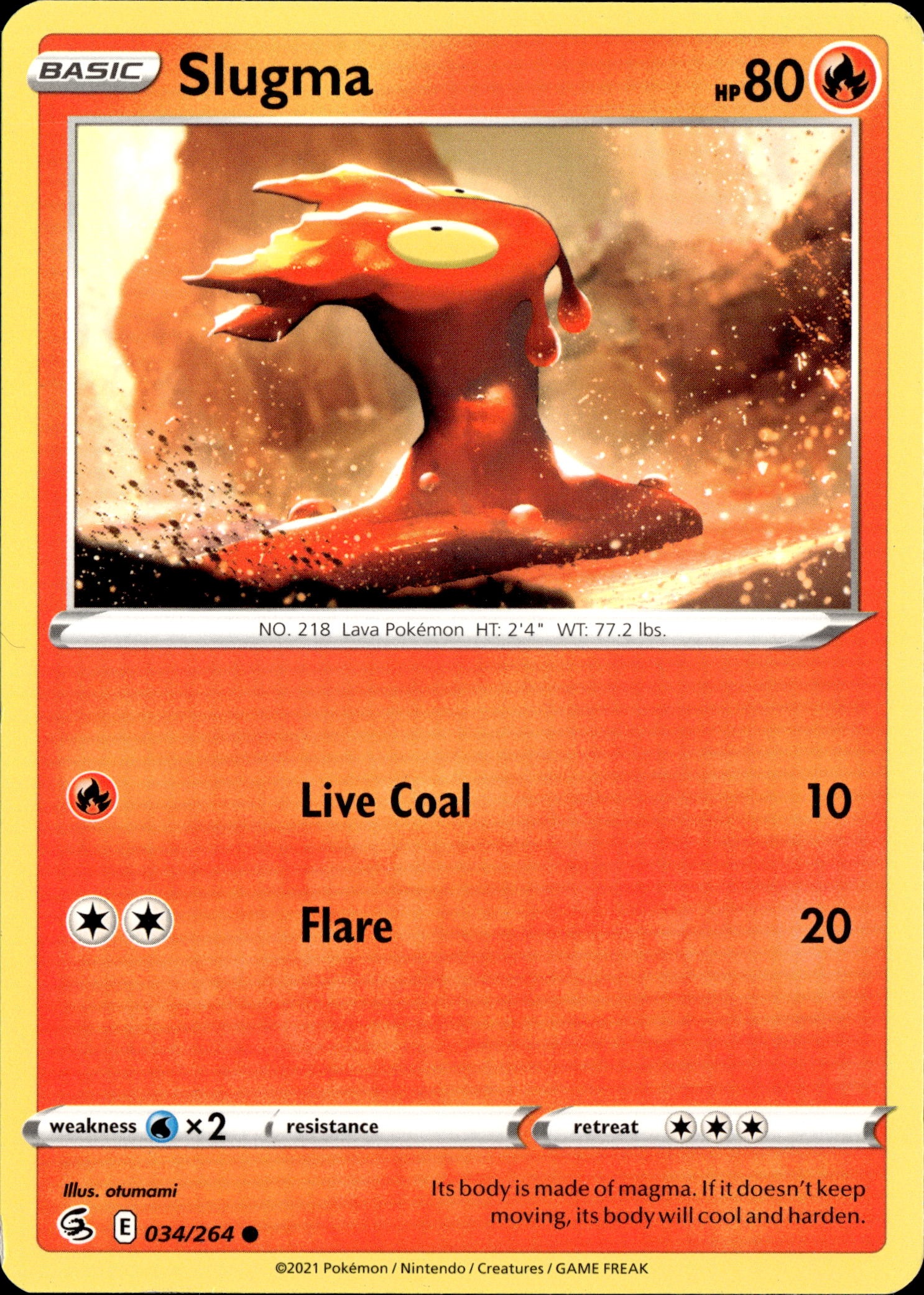 2021 Pokemon Fst En Slugma graded slab