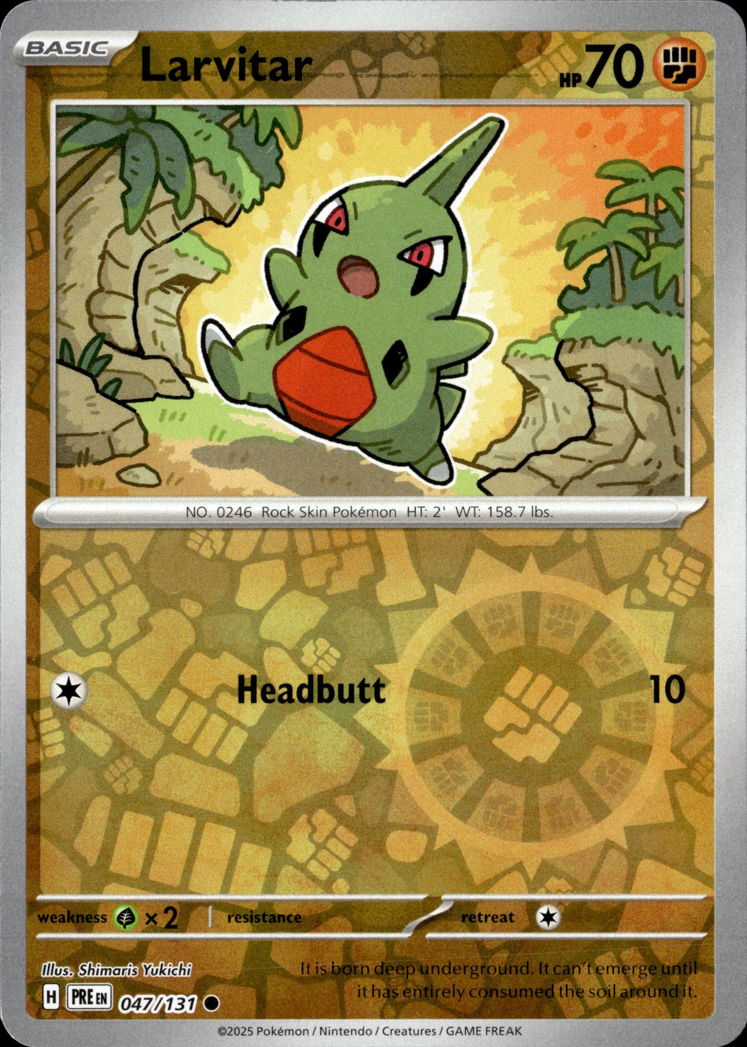 2025 Pokemon Pre En Larvitar graded slab