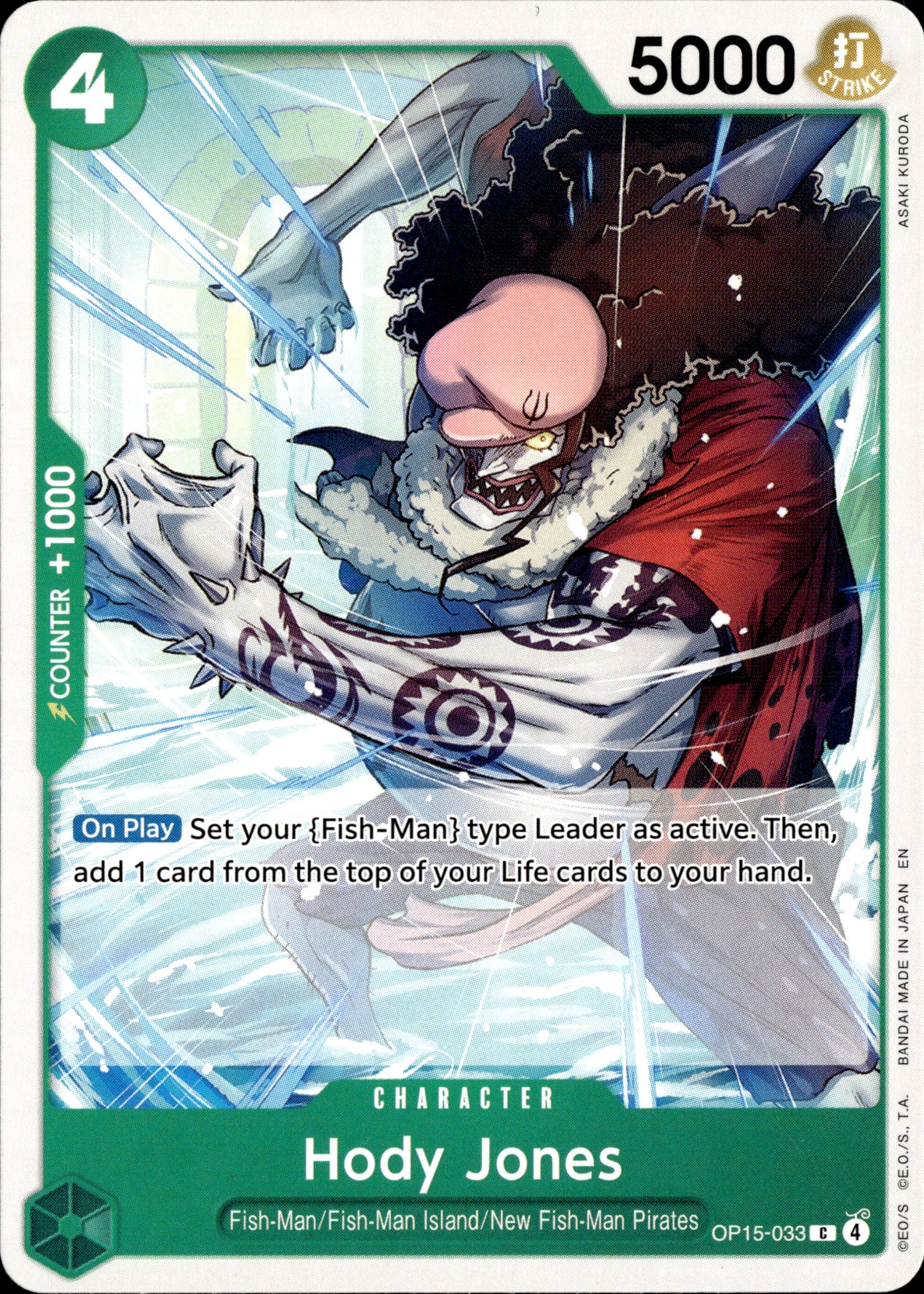 2026 One Piece Op15 En Hody Jones graded slab