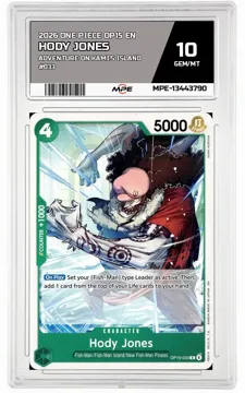 2026 ONE PIECE OP15 EN Adventure on Kami's Island #033 HODY JONES MPE 10 GEM/MT — graded card up for auction
