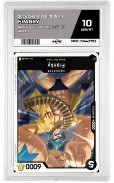 2026 ONE PIECE OP15 EN Adventure on Kami's Island #089 FRANKY MPE 10 GEM/MT — graded card up for auction
