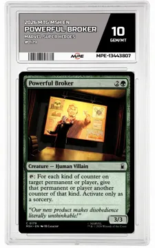 2026 MTG MSH EN Marvel Super Heroes #0179 POWERFUL BROKER MPE 10 GEM/MT — graded card up for auction