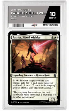 2026 MTG MSH EN Marvel Super Heroes #0030 PATRIOT, SHIELD WIELDER MPE 10 GEM/MT — graded card up for auction