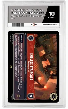 2025 DISNEY LORCANA EN Q2 Palace Heist – Illumineer's Quest #29 ENDLESS STAIRCASE MPE 10 GEM/MT — graded card up for auction