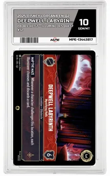 2025 DISNEY LORCANA EN Q2 Palace Heist – Illumineer's Quest #32 DEEPWELL LABYRINTH MPE 10 GEM/MT — graded card up for auction