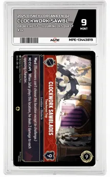 2025 DISNEY LORCANA EN Q2 Palace Heist – Illumineer's Quest #34 CLOCKWORK SAWBLADES MPE 9 MINT — graded card up for auction