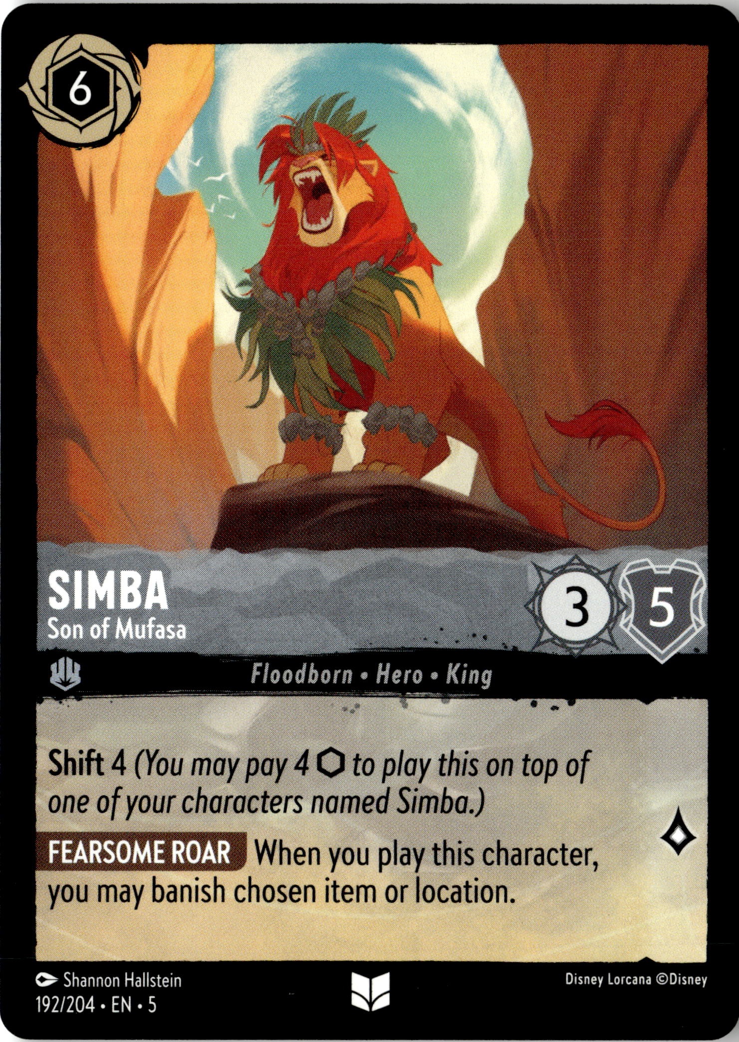 2024 Disney Lorcana En 5 Simba - Son Of Mufasa graded slab