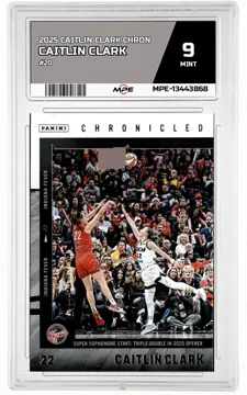 2025 CAITLIN CLARK CHRON #20 CAITLIN CLARK MPE 9 MINT — graded card up for auction