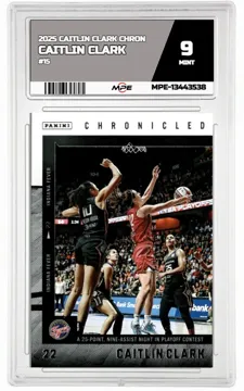 2025 CAITLIN CLARK CHRON #15 CAITLIN CLARK MPE 9 MINT — graded card up for auction