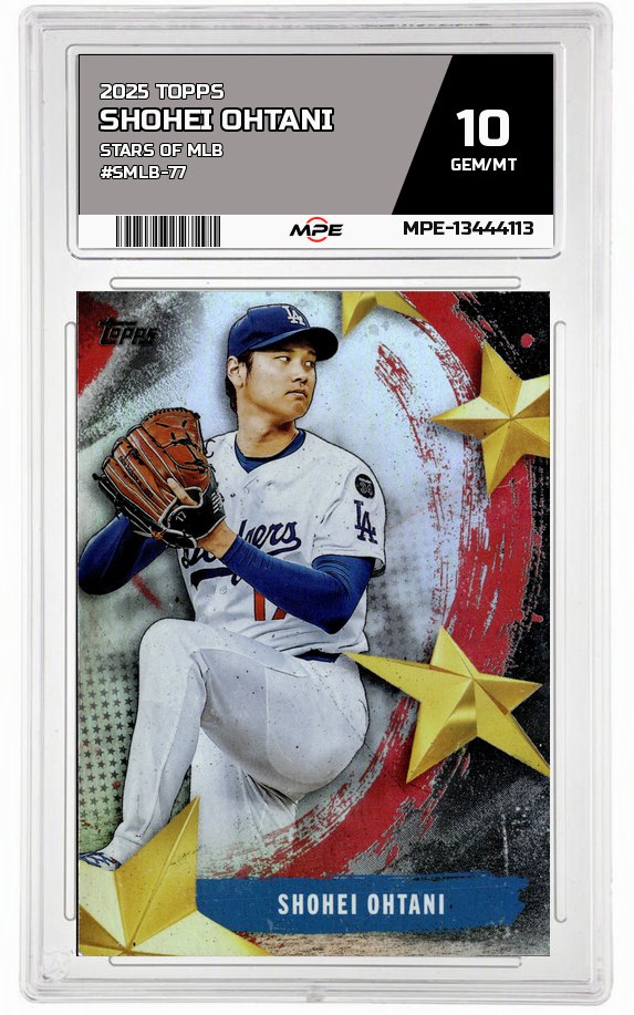 2025 TOPPS STARS OF MLB #SMLB-77 SHOHEI OHTANI MPE 10 GEM/MT — graded card auctioned from the MPE vault