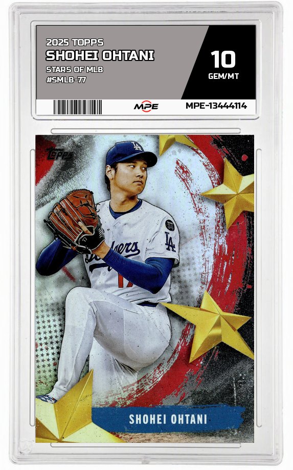 2025 TOPPS STARS OF MLB #SMLB-77 SHOHEI OHTANI MPE 10 GEM/MT — graded card auctioned from the MPE vault