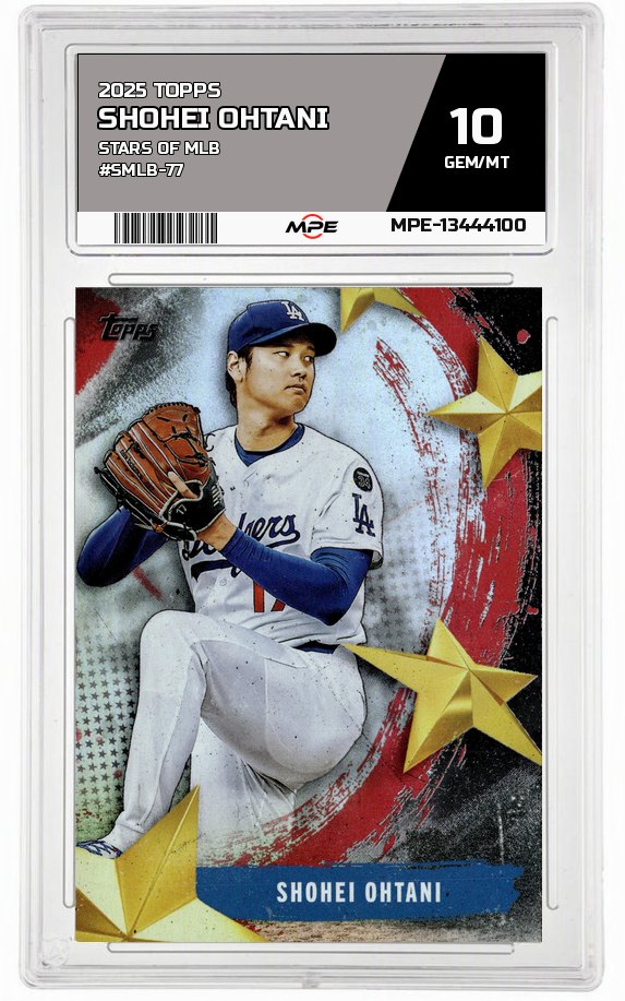 2025 TOPPS STARS OF MLB #SMLB-77 SHOHEI OHTANI MPE 10 GEM/MT — graded card auctioned from the MPE vault