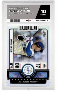 2026 TOPPS CHROME BIG TICKET PLAYER-REFRACTOR #BTP-3 SHOHEI OHTANI MPE 10 GEM/MT — graded card up for auction