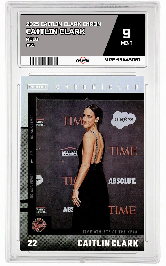 2025 CAITLIN CLARK CHRON HOLO #55 CAITLIN CLARK MPE 9 MINT — graded card auctioned from the MPE vault