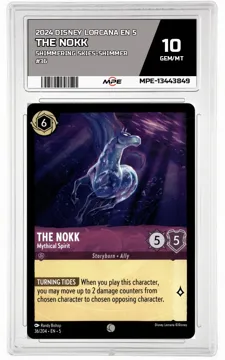 2024 DISNEY LORCANA EN 5 Shimmering Skies-SHIMMER #36 THE NOKK MPE 10 GEM/MT — graded card up for auction