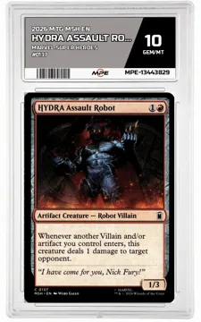 2026 MTG MSH EN Marvel Super Heroes #0137 HYDRA ASSAULT ROBOT MPE 10 GEM/MT — graded card up for auction