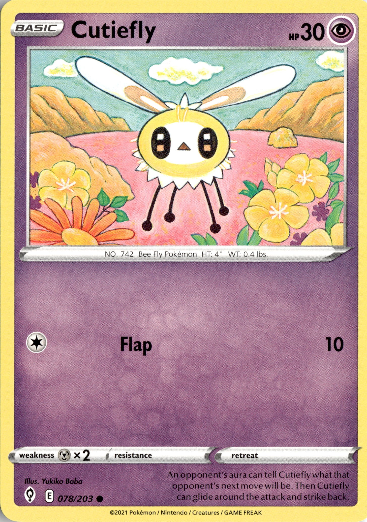2021 Pokemon Evs En Cutiefly graded slab