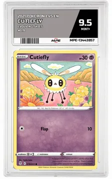 2021 POKEMON EVS EN Evolving Skies #078 CUTIEFLY MPE 9.5 MINT+ — graded card up for auction