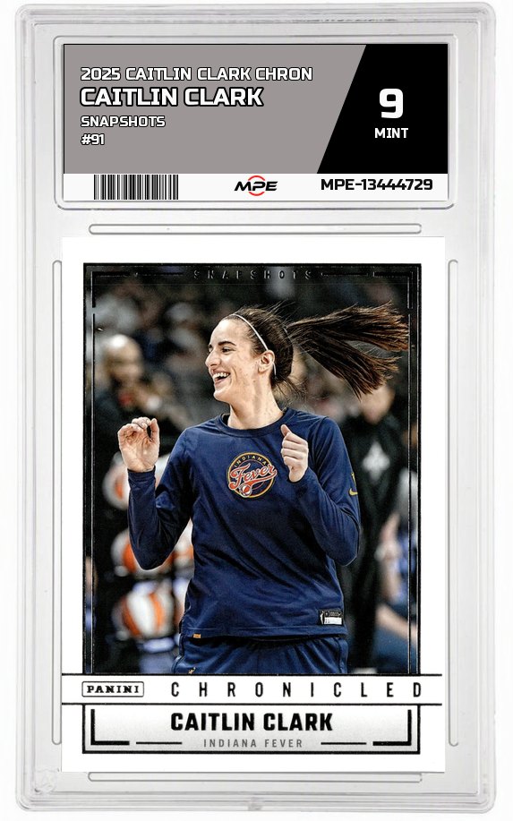 2025 CAITLIN CLARK CHRON SNAPSHOTS #91 CAITLIN CLARK MPE 9 MINT — graded card auctioned from the MPE vault