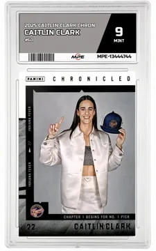 2025 CAITLIN CLARK CHRON #60 CAITLIN CLARK MPE 9 MINT — graded card up for auction