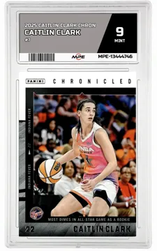 2025 CAITLIN CLARK CHRON #7 CAITLIN CLARK MPE 9 MINT — graded card up for auction