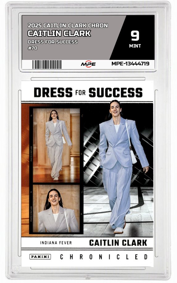 2025 CAITLIN CLARK CHRON DRESS FOR SUCCESS #70 CAITLIN CLARK MPE 9 MINT — graded card auctioned from the MPE vault