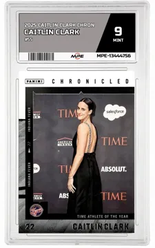 2025 CAITLIN CLARK CHRON #55 CAITLIN CLARK MPE 9 MINT — graded card up for auction