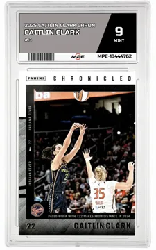2025 CAITLIN CLARK CHRON #13 CAITLIN CLARK MPE 9 MINT — graded card up for auction