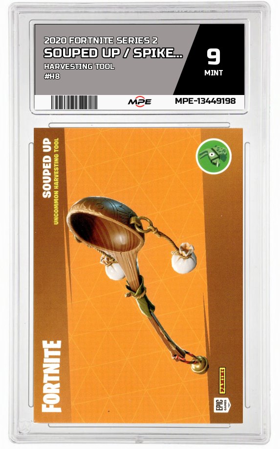 2020 FORTNITE SERIES 2 HARVESTING TOOL #H8 SOUPED UP / SPIKECLONE MPE 9 MINT — graded card auctioned from the MPE vault