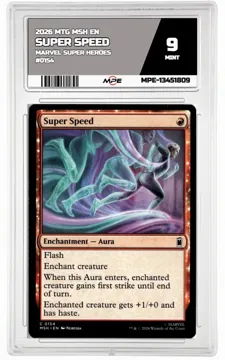 2026 MTG MSH EN Marvel Super Heroes #0154 SUPER SPEED MPE 9 MINT — graded card up for auction