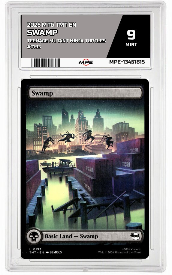 2026 MTG TMT EN Teenage Mutant Ninja Turtles #0193 SWAMP MPE 9 MINT — graded card auctioned from the MPE vault