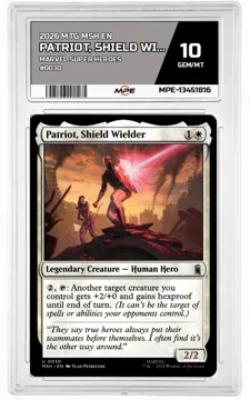 2026 MTG MSH EN Marvel Super Heroes #0030 PATRIOT, SHIELD WIELDER MPE 10 GEM/MT — graded card up for auction