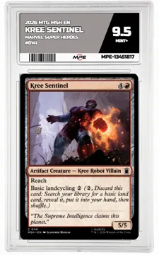 2026 MTG MSH EN Marvel Super Heroes #0141 KREE SENTINEL MPE 9.5 MINT+ — graded card up for auction