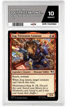 2026 MTG TMT EN Teenage Mutant Ninja Turtles #0111 ZOG, TRICERATON CASTAWAY MPE 10 GEM/MT — graded card up for auction