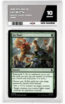 2026 MTG MSH EN Marvel Super Heroes #0168 GO NUTS! MPE 10 GEM/MT — graded card up for auction