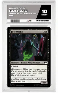2026 MTG TMT EN Teenage Mutant Ninja Turtles #0063 FOOT MYSTIC MPE 10 GEM/MT — graded card up for auction