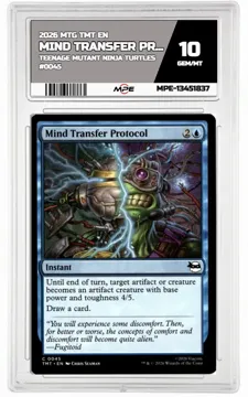 2026 MTG TMT EN Teenage Mutant Ninja Turtles #0045 MIND TRANSFER PROTOCOL MPE 10 GEM/MT — graded card up for auction